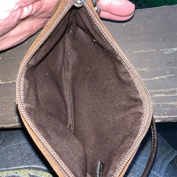 COACH Brown Suede Wristlet EXCELLENT AUTHENTIC - Picture 8 of 9